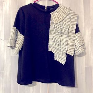 Gracia striped sleeve top